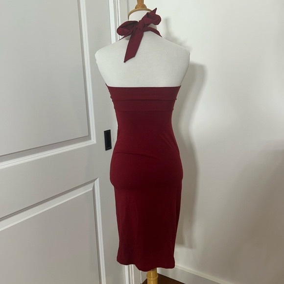 American Apparel Burgundy Halter Bodycon Dress - Picture 5 of 6